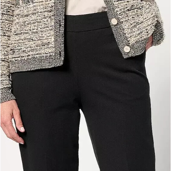 Isaac Mizrahi Live 24/7 Stretch Icon Ankle Pants Black Women’s Pull-On Slim – 10 - Picture 2 of 4